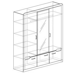 Шкаф для платья и белья 3-дверный № 310 Ронда в Чебаркуле - chebarkul.mebel24.online | фото 2