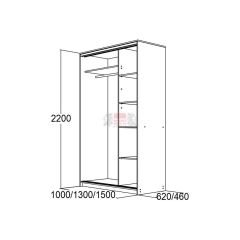 МИРАЖ 10.1 (620) Шкаф для платья и белья в Чебаркуле - chebarkul.mebel24.online | фото 5