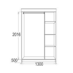 МИРАЖ 11 (1300) Шкаф для платья и белья в Чебаркуле - chebarkul.mebel24.online | фото 2