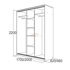 МИРАЖ 17.1 (620) 1 зеркало Шкаф для платья и белья в Чебаркуле - chebarkul.mebel24.online | фото 5