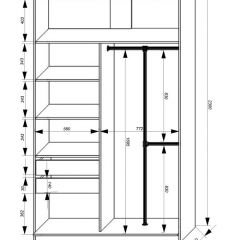 Шкаф-купе 1400 серии SOFT D8+D2+B2+PL4 (2 ящика+F обр.штанга) профиль «Графит» в Чебаркуле - chebarkul.mebel24.online | фото 3