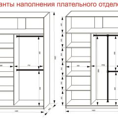 Шкаф-купе 1400 серии SOFT D8+D2+B2+PL4 (2 ящика+F обр.штанга) профиль «Графит» в Чебаркуле - chebarkul.mebel24.online | фото 7