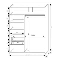 Шкаф-купе 1500 серии NEW CLASSIC K3+K3+B2+PL1 (2 ящика+1 штанга) профиль «Капучино» в Чебаркуле - chebarkul.mebel24.online | фото 3