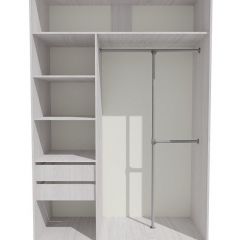 Шкаф-купе 1500 серии SILVER S3+S4+B2+PL4 (2 ящика+F обр.штанга) профиль «Серебро» в Чебаркуле - chebarkul.mebel24.online | фото 2