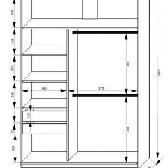 Шкаф-купе 1600 серии SOFT D8+D2+B2+PL4 (2 ящика+F обр.штанга) профиль «Графит» в Чебаркуле - chebarkul.mebel24.online | фото 2