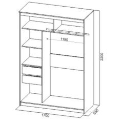 Шкаф-купе №19 Серия 3 Инфинити с зеркалами (1700) Ясень Анкор светлый в Чебаркуле - chebarkul.mebel24.online | фото 6