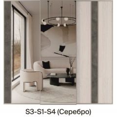 Шкаф-купе 2250 серии SILVER S7+S1+S7Z B22+PL1 (по 2 ящика лев/прав+1штанга) профиль «Серебро» в Чебаркуле - chebarkul.mebel24.online | фото 9