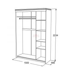 Шкаф-купе 3-х дверный Ольга-13 (1500) в Чебаркуле - chebarkul.mebel24.online | фото 2