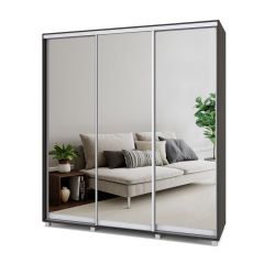 МАРТИН Шкаф-купе с зеркалами Венге (2000*450) М403 в Чебаркуле - chebarkul.mebel24.online | фото