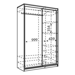 Шкаф-купе Рене 1500 вариант 7 (Тройной ЛДСП/Тройной ЛДСП) в Чебаркуле - chebarkul.mebel24.online | фото 2