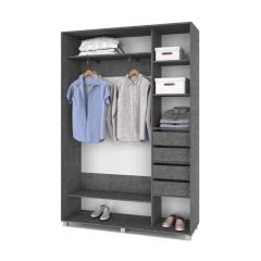 РОЛАНД Шкаф-купе Камень темный (450*1600) Р461 в Чебаркуле - chebarkul.mebel24.online | фото 5