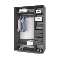 РОЛАНД Шкаф-купе Камень темный (600*1700) Р671 в Чебаркуле - chebarkul.mebel24.online | фото 4