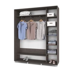 РОЛАНД Шкаф-купе с зеркалом Анкор темный (450*1800) Р482 в Чебаркуле - chebarkul.mebel24.online | фото 2