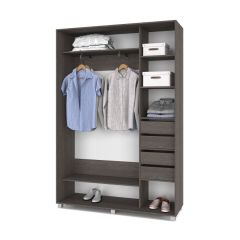 РОЛАНД Шкаф-купе с зеркалом Анкор темный (450*1800) Р482 в Чебаркуле - chebarkul.mebel24.online | фото 4