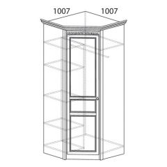 Шкаф угловой №183 "Лючия" Фасад зеркало (Угол 1007*1007) Дуб оксфорд серый в Чебаркуле - chebarkul.mebel24.online | фото 2