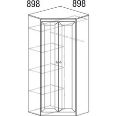 Шкаф угловой №606 Инна (угол 898*898) Денвер темный в Чебаркуле - chebarkul.mebel24.online | фото 3