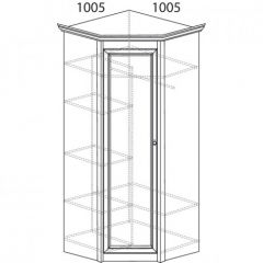 Шкаф угловой №662 "Флоренция" Фасад зеркало (угол 1005*1005) Дуб оксфорд в Чебаркуле - chebarkul.mebel24.online | фото 2