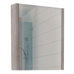 Шкаф-зеркало Quadro 60 Дуб серый левый/правый Домино (DQ1702HZ) в Чебаркуле - chebarkul.mebel24.online | фото