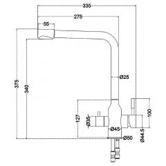 Смеситель д/кухни MELANA-F610304 Stello нерж.сталь, с переключателем на фильтр, однорычажный, сатин в Чебаркуле - chebarkul.mebel24.online | фото 4