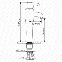 Смеситель д/ум MLN-F-001CBK-M керамический (Черный) в Чебаркуле - chebarkul.mebel24.online | фото 2