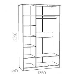 НМ 040.33 Х Шкаф для одежды "Оливия" в Чебаркуле - chebarkul.mebel24.online | фото 3