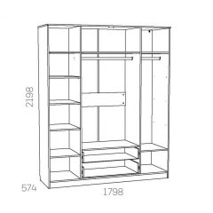 НМ 011.84 Х Шкаф комбинированный "Оливия" в Чебаркуле - chebarkul.mebel24.online | фото 3