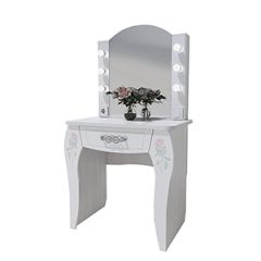 Стол туалетный Розалия №12 + ПОДСВЕТКА (лиственница белая, омела) в Чебаркуле - chebarkul.mebel24.online | фото