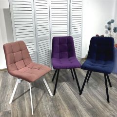 Стул CHILLI-Q SQUARE розовый #15, велюр / белый каркас, 4 шт./1 к, М-City в Чебаркуле - chebarkul.mebel24.online | фото 5