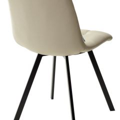 Стул CHILLI SQUARE HK017-02 серо-бежевый, PU/ черный каркас М-City в Чебаркуле - chebarkul.mebel24.online | фото 4