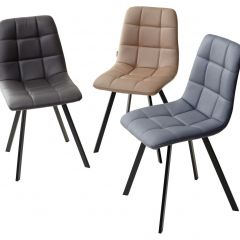 Стул CHILLI SQUARE HK017-09 серо-черничный, PU/ черный каркас М-City в Чебаркуле - chebarkul.mebel24.online | фото 2