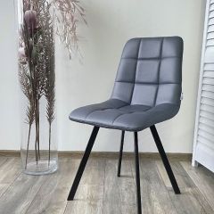 Стул CHILLI SQUARE HK017-09 серо-черничный, PU/ черный каркас М-City в Чебаркуле - chebarkul.mebel24.online | фото 5