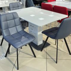Стул CHILLI SQUARE HK017-09 серо-черничный, PU/ черный каркас М-City в Чебаркуле - chebarkul.mebel24.online | фото 6