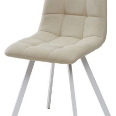 Стул CHILLI SQUARE UF860-01B бежевый, ткань/ белый каркас М-City в Чебаркуле - chebarkul.mebel24.online | фото
