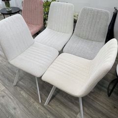 Стул ELVIS WZ2042-18 белая галька фактурный велюр / белый каркас М-City в Чебаркуле - chebarkul.mebel24.online | фото 6