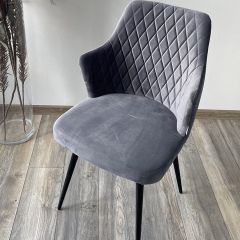 Стул HERMAN 360 град. СЕРЫЙ #27, велюр / черный каркас М-City в Чебаркуле - chebarkul.mebel24.online | фото