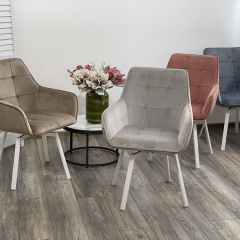 Стул MAVERICK 360 град. поворот. BLUVEL-40 BEIGE/ белый каркас, М-City в Чебаркуле - chebarkul.mebel24.online | фото 3