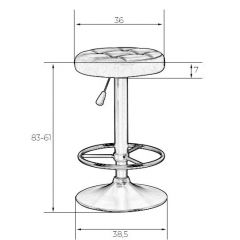 Табурет барный DOBRIN BRUNO LM-5008 (бело-чёрный) в Чебаркуле - chebarkul.mebel24.online | фото 2