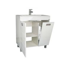 Тумба под умывальник Elen 75 Cube без ящика и корзиной для белья Домино (DC5003T) в Чебаркуле - chebarkul.mebel24.online | фото 2