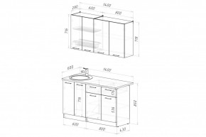 АЛЬБА Кухонный гарнитур Медиум 1400 мм в Чебаркуле - chebarkul.mebel24.online | фото 2