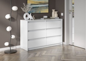 АЙДЕН КМ06-1200 Комод 6 ящиков (белый) в Чебаркуле - chebarkul.mebel24.online | фото