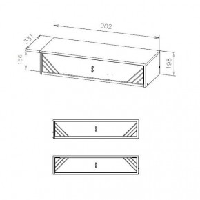 БАЙКАЛ Стол туалетный (навесной) Графит/Дуб золотой в Чебаркуле - chebarkul.mebel24.online | фото 3