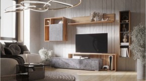 ДАЛЛАС Гостиная (модульная) цемент темный в Чебаркуле - chebarkul.mebel24.online | фото