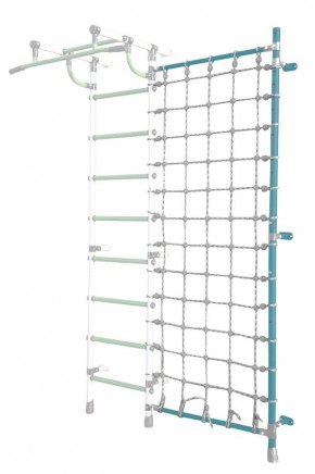 Дополнительная стойка к пристенному ДСК Pastel с сеткой для лазания, цв. бирюзовый в Чебаркуле - chebarkul.mebel24.online | фото