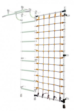 Дополнительная стойка к пристенному ДСК с сеткой для лазания, цв. белый в Чебаркуле - chebarkul.mebel24.online | фото