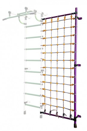Дополнительная стойка к пристенному ДСК с сеткой для лазания, цв. фиолетовый в Чебаркуле - chebarkul.mebel24.online | фото