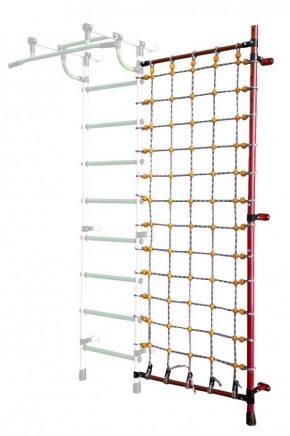 Дополнительная стойка к пристенному ДСК с сеткой для лазания, цв. красный в Чебаркуле - chebarkul.mebel24.online | фото