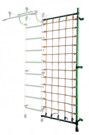 Дополнительная стойка к пристенному ДСК с сеткой для лазания, цв. зеленый в Чебаркуле - chebarkul.mebel24.online | фото