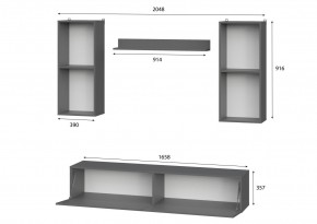 Гостиная МГС 10 (Графит) в Чебаркуле - chebarkul.mebel24.online | фото 3