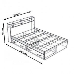 Камелия Кровать с ящиками 0900, цвет дуб сонома, ШхГхВ 93,5х217х78,2 см., сп.м. 900х2000 мм., без матраса, основание есть в Чебаркуле - chebarkul.mebel24.online | фото 6