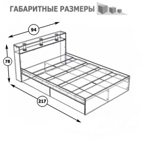 Камелия Кровать с ящиками 0900, цвет венге/дуб лоредо, ШхГхВ 93,5х217х78,2 см., сп.м. 900х2000 мм., без матраса, основание есть в Чебаркуле - chebarkul.mebel24.online | фото 6